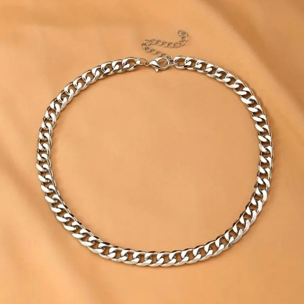 Silver Chain Necklace Chunky Unisex Jewelry Stainless Steel NEW